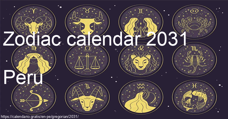 Zodiac signs calendar 2031