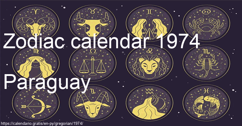 Zodiac signs calendar 1974
