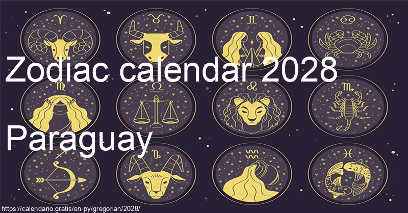 Zodiac signs calendar 2028