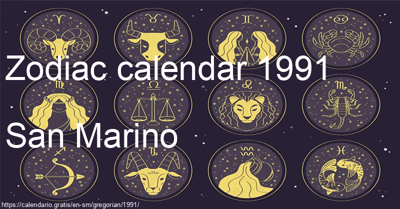 Zodiac signs calendar 1991