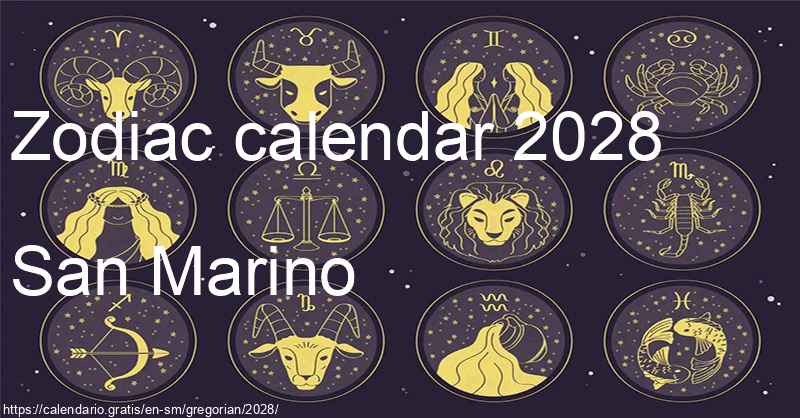 Zodiac signs calendar 2028