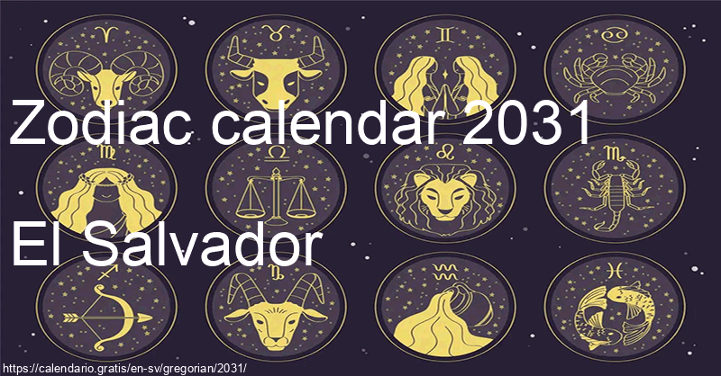 Zodiac signs calendar 2031