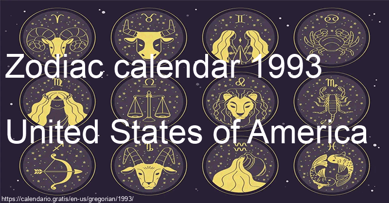 Zodiac signs calendar 1993