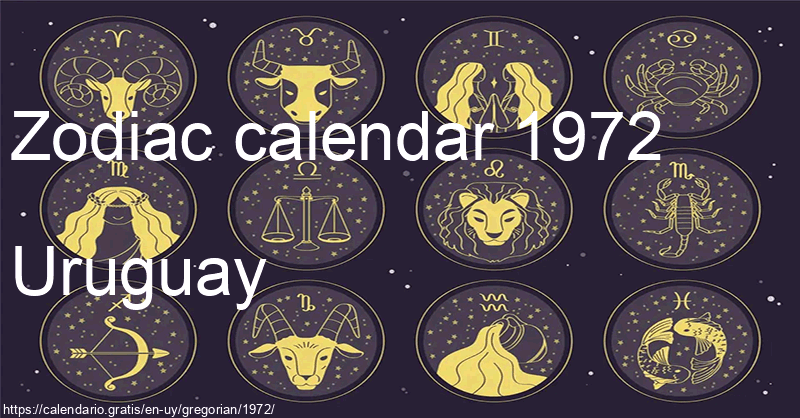 Zodiac signs calendar 1972