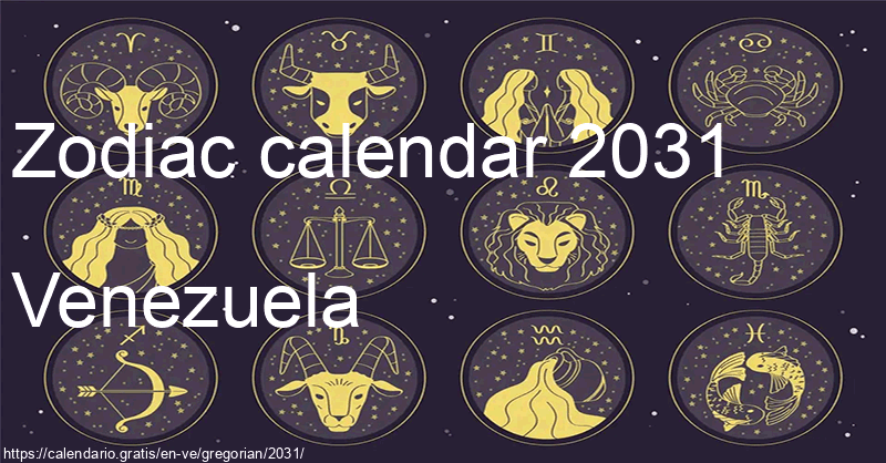 Zodiac signs calendar 2031