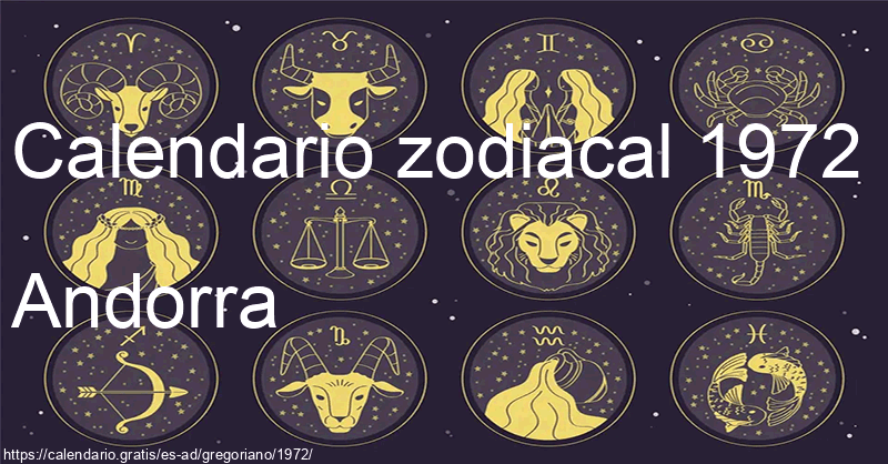 Calendario de signos zodiacales 1972