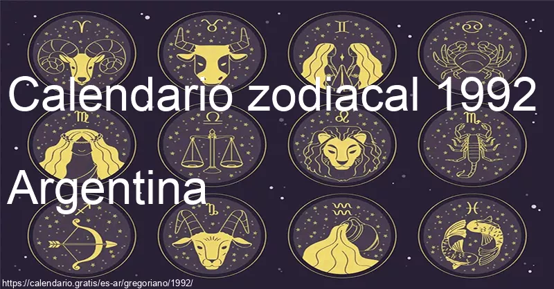 Calendario de signos zodiacales 1992 (Argentina)