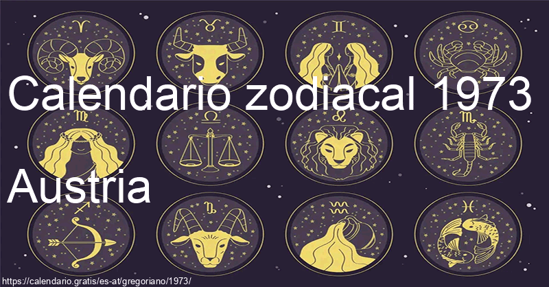 Calendario de signos zodiacales 1973