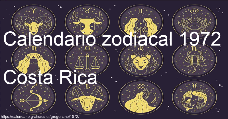 Calendario de signos zodiacales 1972