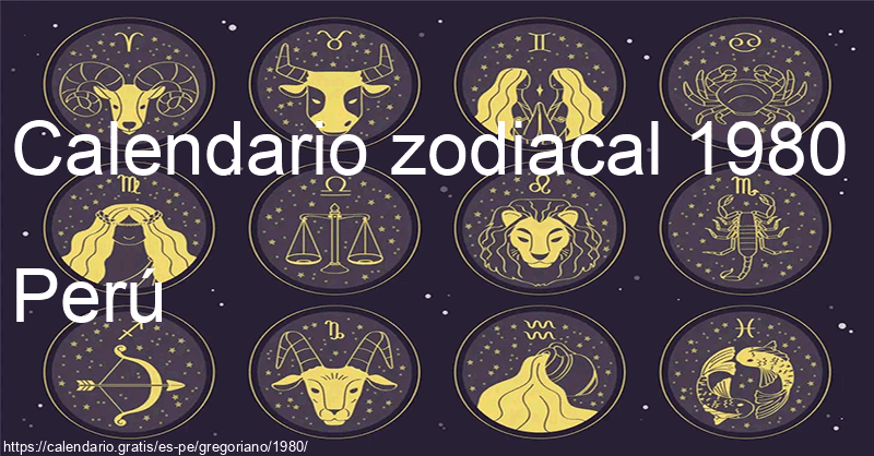 Calendario de signos zodiacales 1980