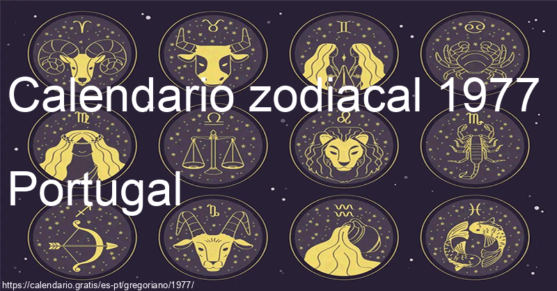 Calendario de signos zodiacales 1977