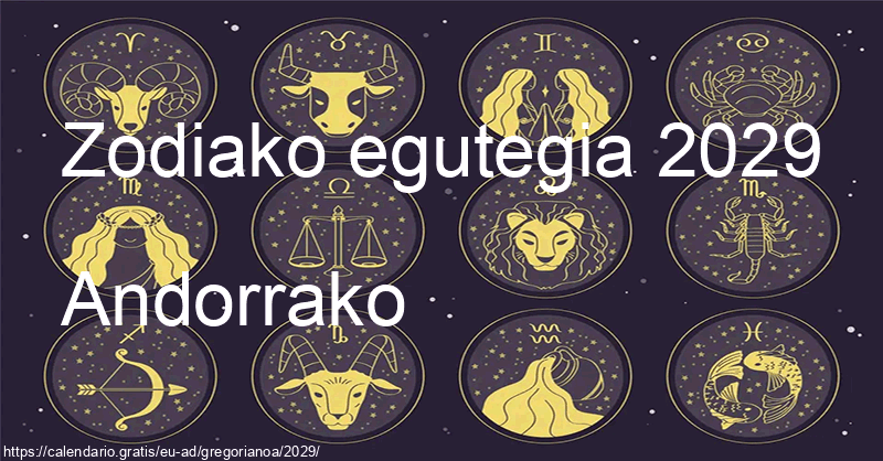 2029ko zodiako zeinuen egutegia