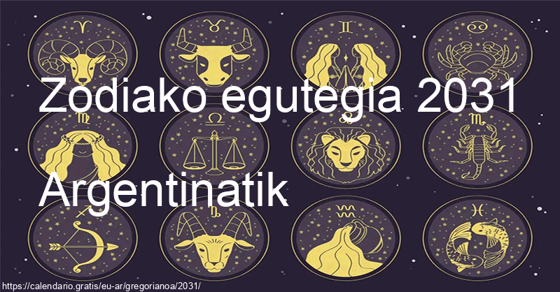 2031ko zodiako zeinuen egutegia