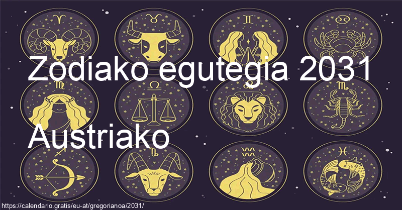 2031ko zodiako zeinuen egutegia