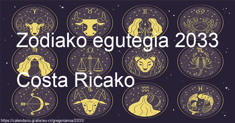 2033ko zodiako zeinuen egutegia