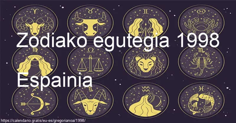 1998ko zodiako zeinuen egutegia (Espainia) 1998ko zodiako zeinuen egutegia (Espainia)