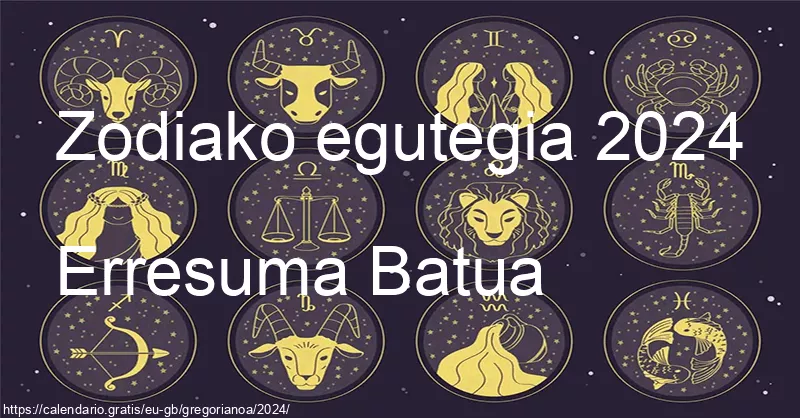2024ko zodiako zeinuen egutegia (Erresuma Batua) 2024ko zodiako zeinuen egutegia (Erresuma Batua)