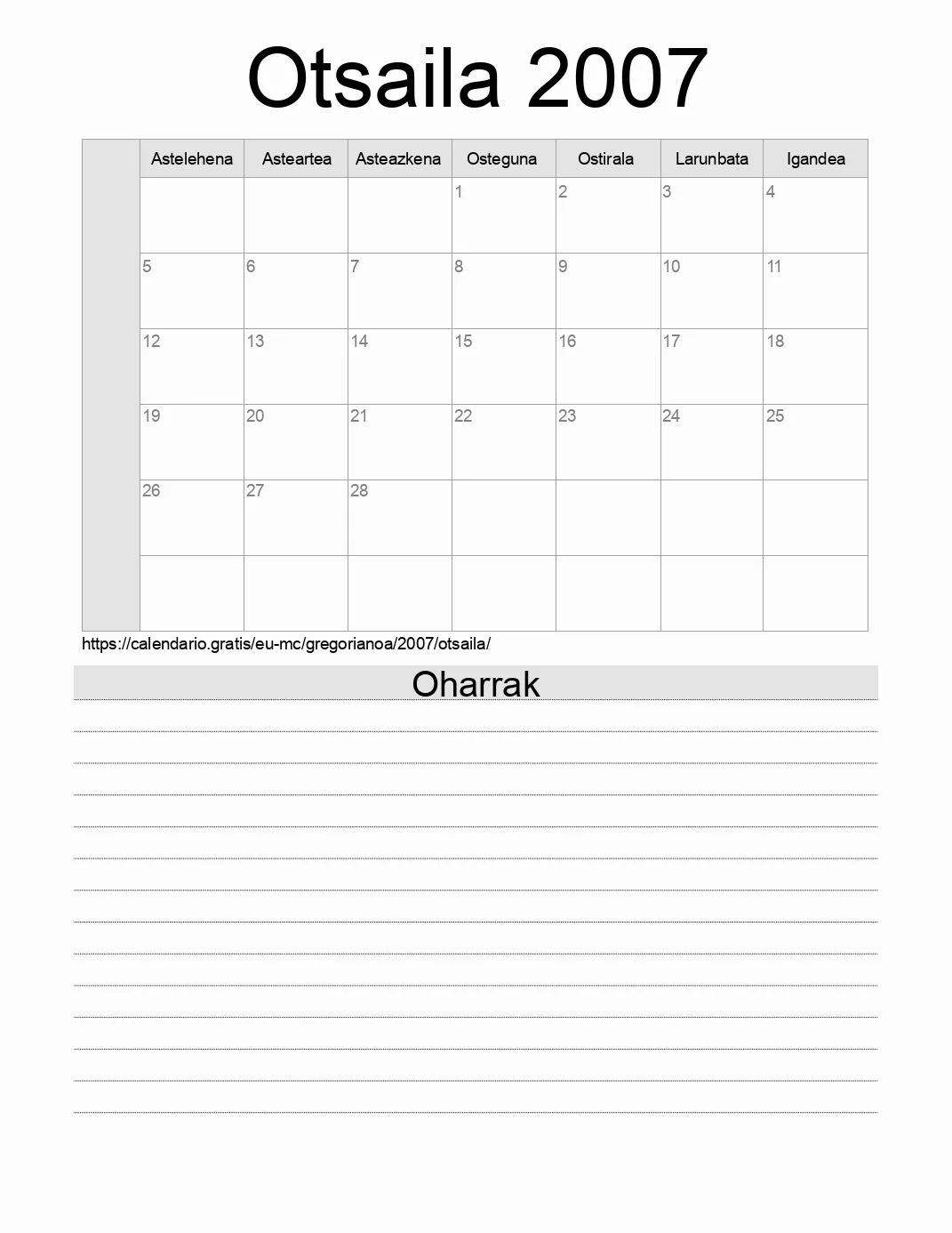 Inprimatzeko Otsaila 2007 egutegia, oharrekin. (Monako)