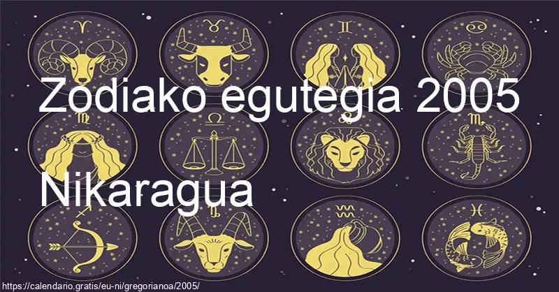 2005ko zodiako zeinuen egutegia (Nikaragua) 2005ko zodiako zeinuen egutegia (Nikaragua)