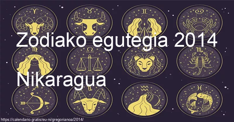 2014ko zodiako zeinuen egutegia (Nikaragua) 2014ko zodiako zeinuen egutegia (Nikaragua)