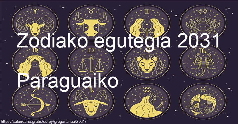 2031ko zodiako zeinuen egutegia