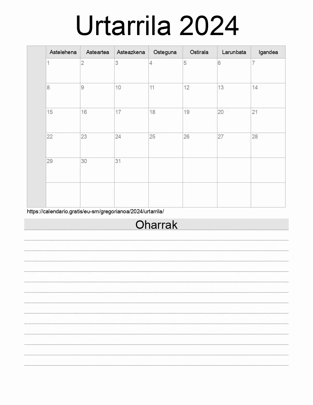 Inprimatzeko Urtarrila 2024 egutegia, oharrekin. (San Marino) Inprimatzeko Urtarrila 2024 egutegia, oharrekin. (San Marino)