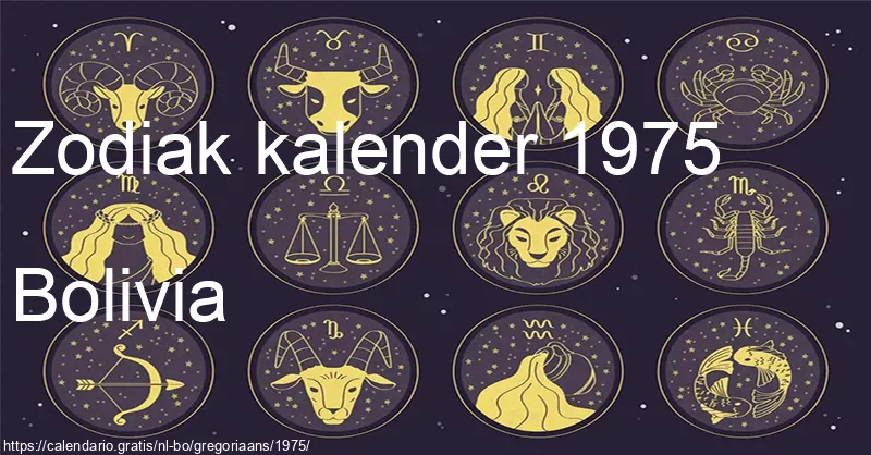 Kalender van sterrenbeelden 1975 (Bolivia)