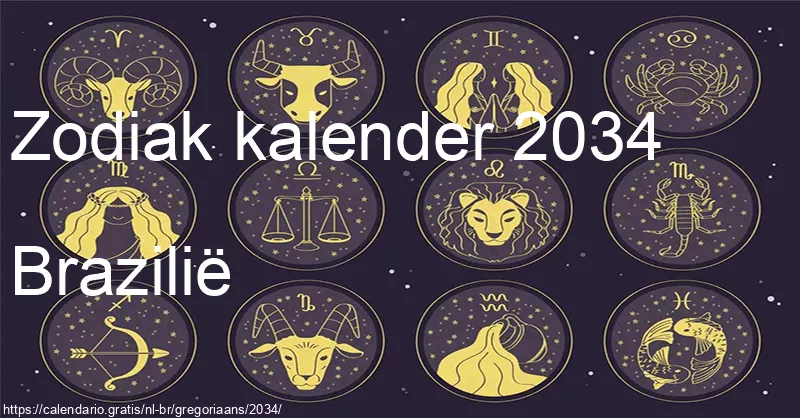 Kalender van sterrenbeelden 2034 (Brazilië)