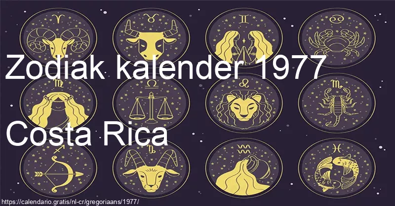Kalender van sterrenbeelden 1977 (Costa Rica)