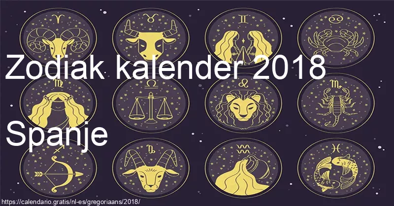 Kalender van sterrenbeelden 2018 (Spanje) Kalender van sterrenbeelden 2018 (Spanje)