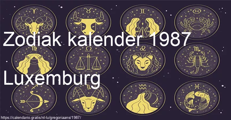 Kalender van sterrenbeelden 1987 (Luxemburg) Kalender van sterrenbeelden 1987 (Luxemburg)