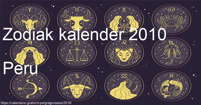 Kalender van sterrenbeelden 2010 (Peru)
